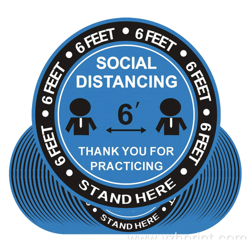 Customized Social Distancing Sticker Keep Distance Label